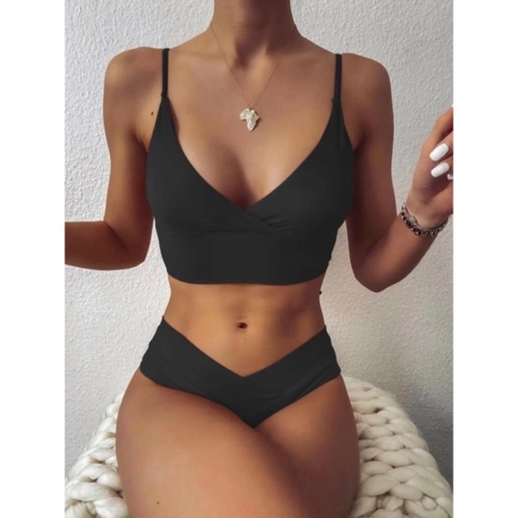 Other - V neck bikini swim suit sexy Cheeky BLACK